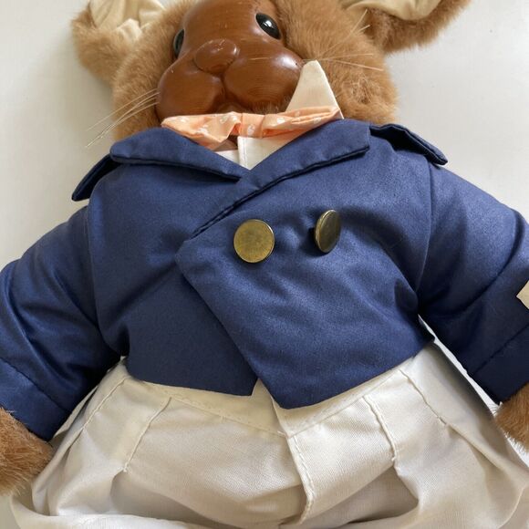 VTG ROBERT RAIKES "Uncle Vincent"‎ Plush Carved Wooden Face Stuffed Animal 16" - Picture 5 of 10